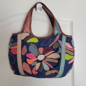 AmeriLeather Colorful Patchwork Avie Mini Leather Satchel Bag